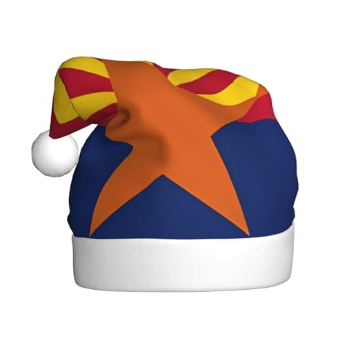 YYHWHJDE Weihnachtsmütze mit Arizona-Flagge für Erwachsene, festliche Party-Dekoration, weiches und strapazierfähiges Material von YYHWHJDE