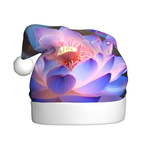 YYHWHJDE Weihnachtsmütze mit Lotusblüte für Erwachsene - Festliche Partydekoration, weiches und langlebiges Material von YYHWHJDE