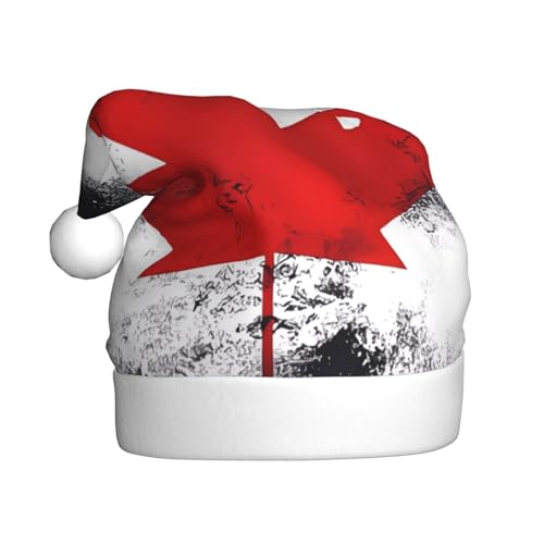 YYHWHJDE Weihnachtsmütze mit kanadischer Flagge für Erwachsene - festliche Partydekoration, weiches und langlebiges Material von YYHWHJDE