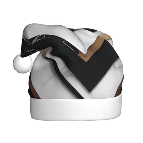 YYHWHJDE Weihnachtsmütze mit schwarz-weißem Steinmuster für Erwachsene - festliche Partydekoration, weiches und langlebiges Material von YYHWHJDE