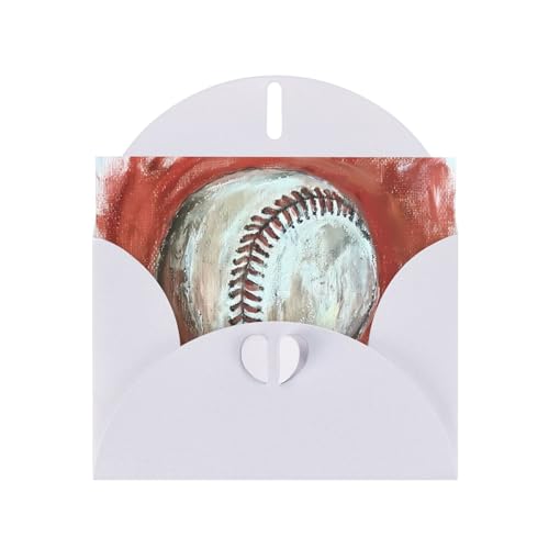 YYHWHJDE Weiße Grußkarte Baseball im Loch Muster für Weihnachten, Kindergeburtstag, Valentinstag und Party Einladung von YYHWHJDE