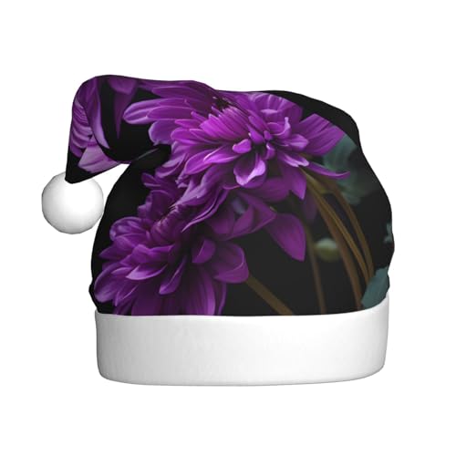 YYHWHJDE Wild ChrysanthemumJuHua Lila Weihnachtsmütze für Erwachsene - Festliche Party Dekoration, weiches und strapazierfähiges Material von YYHWHJDE