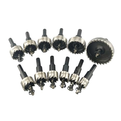 12-teiliges 15-50-mm-HSS-Lochsägen-Set, Schnellarbeitsstahl-Bohrer, Bohrkrone for Metalllegierungen, Edelstahl, Holzschneidwerkzeug 12-teiliges 15-50-mm-HSS-Lochsägen-Set, Schnellarbeitsstahl-Bohrer, Bohrkrone for Metalllegierungen, Edelstahl, Holzschneidwerkzeug von YYJOUPLM