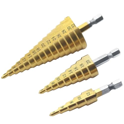 3 stücke HSS Titan Bohrer 4-12 4-20 4-32 Bohren Power Werkzeuge Metall High Speed ​​stahl Holz Loch Cutter Kegel Bohrer(3PC4-12 4-20 4-32) von YYJOUPLM