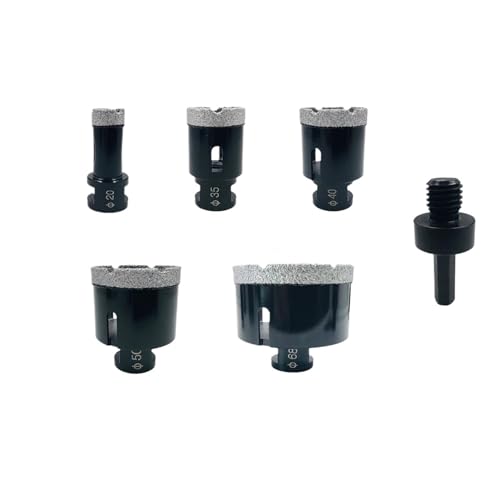 5/6 /7/8/9 Stück Trockenbohrer M14 Gewinde Lötlochsägen-Set Porzellanfliesen Kronen Granit Marmor Steinzeug Bohrer Werkzeuge(6Pcs No Box) von YYJOUPLM