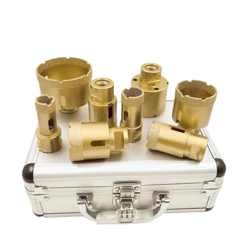 8-teilig/9-teilig M14-Gewinde Diamant-Trockenvakuumgelötetes Bohrkernbohrer-Set Porzellan-Topfsäge-Fliesen-Granit-Marmor-Lochsäge-Werkzeuge(8Pcs Aluminum Box) von YYJOUPLM