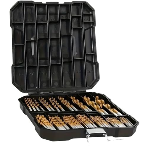 99-teiliges Titan-Bohrer-Set, Schnellarbeitsstahl-Bohrer for Stahlplatten, Holz, Kunststoff, Metall, Kupferlegierung, Holzbearbeitung, Lochöffner(99pcs Boxed) von YYJOUPLM