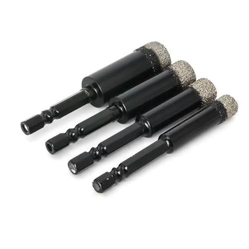 Diamantbohrer mit Sechskantschaft, gelötet, for trockene Keramikfliesen, 5–16 mm, Lochsäge, for Marmor, Keramik, Granit, Porzellan, Topfsäge, Lochöffner(Inch 4Pcs) von YYJOUPLM