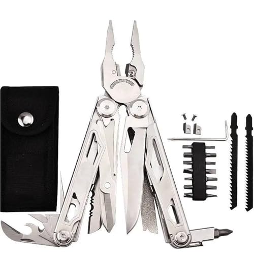 Multitools Hand Diy Multi Tools Multi-Tool-Klemme Klappmesser Scherenschneider EDC Survival Gear Manuelle Zange(DL30 full set silver) von YYJOUPLM