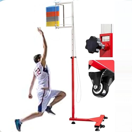 YYJYZH Einstellbarer vertikaler Sprungtester, vertikaler Challenger-Sprungtester, Messwerkzeug für Hochsprungtraining, für Basketball/Badminton - Reset Kordelzug und bewegliches Rad (Color 3.6M) von YYJYZH