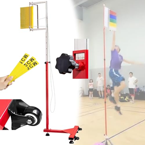 YYJYZH Vertikaler Testsprung-Messtester, höhenverstellbares bodenstehendes Hochsprung-Trainingsgerät mit Reset-Funktion, professioneller Stadion-Vertikalsprungtrainer (B 300cm) von YYJYZH