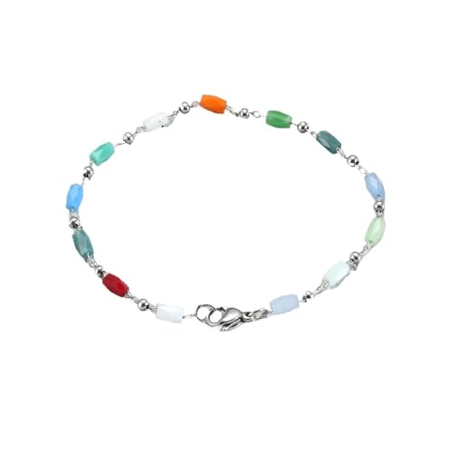 YYLUOYANG Armband Damen 2PCS Edelstahl Armbänder Bettelarmband Schmuck 7-9 Zoll Damenarmbänder Armband(8 inch(20.32 cm),Q0328) von YYLUOYANG