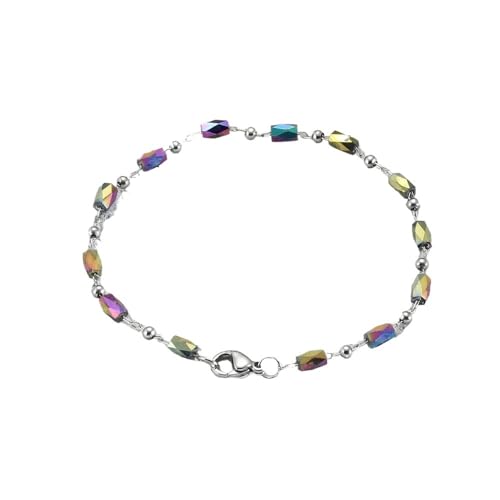 YYLUOYANG Armband Damen 2PCS Edelstahl Armbänder Bettelarmband Schmuck 7-9 Zoll Damenarmbänder Armband(9 inch(22.86 cm),Q0329) von YYLUOYANG