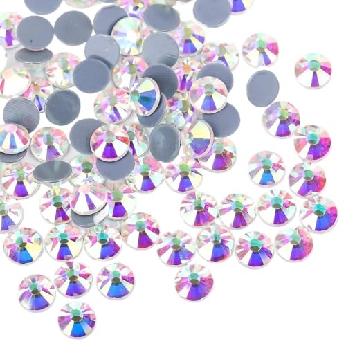 YYLUOYANG Strasssteine 288PCs/1440PCs SS16~30 Crystal AB Hotfix Strass Nail Art Dekorationen Stoff Kleidungsstück Glitzersteine Zum Basteln(SS20-1440pcs) von YYLUOYANG