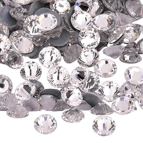 YYLUOYANG Strasssteine SS3 SS4 SS6 SS8 SS10 SS16 SS20 SS50 Klare Hotfix-Strasssteine Glitzersteine Zum Basteln(SS12 1440pcs) von YYLUOYANG
