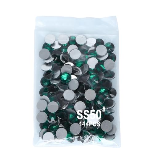 YYLUOYANG Strasssteine SS3-SS60 Glas-Non-Hotfix-Strass Dunkelgrün DIY Nagelzubehör Glitzersteine Zum Basteln(SS50-1440pcs) von YYLUOYANG