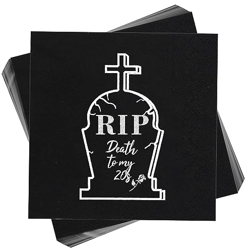 Death to My 20s Partydekorationen, Zubeh?r, 50 Servietten, Rip to My 20s Geburtstagsparty, schwarzes Partygeschirr, 30. Geburtstag, Beerdigungsparty- Death to My 20s Partydekorationen, Zubeh?r, 50 Servietten, Rip to My 20s Geburtstagsparty, schwarzes Partygeschirr, 30. Geburtstag, Beerdigungsparty- von YYMYMGJ