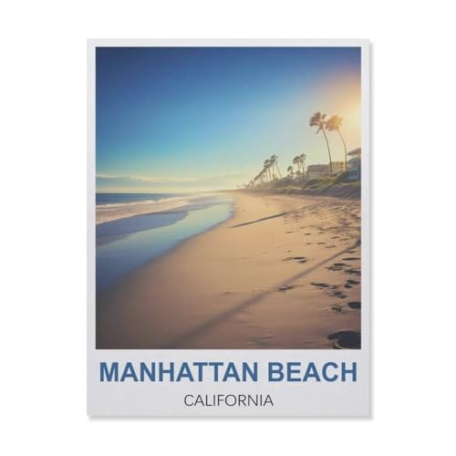 Diamond Painting，Manhattan Beach Kalifornien，DIY 5d Diamant Painting Bilder, Diamant malerei Kits Malen nach Zahlen Wohnzimmer Bilder für die Inneneinrichtung（30 x 40 cm/11.81 x 15.74 Zoll）-C37 von YYNFHCBS
