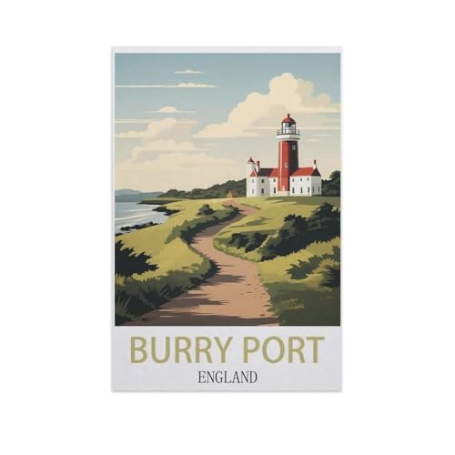 Malen Nach Zahlen Erwachsene，Burry Port, England，Malen Nach Zahlen Mit Pinseln und Acrylfarbe,DIY Set Basteln Erwachsene mit Pinseln und Acrylfarben für Home Decor（50x60cm）19.6x23.6 Zoll-I67 von YYNFHCBS
