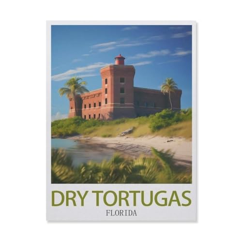 Malen Nach Zahlen Erwachsene，Dry Tortugas Florida，Malen Nach Zahlen Mit Pinseln und Acrylfarbe,DIY Set Basteln Erwachsene mit Pinseln und Acrylfarben für Home Decor（50x60cm）19.6x23.6 Zoll-G27 von YYNFHCBS