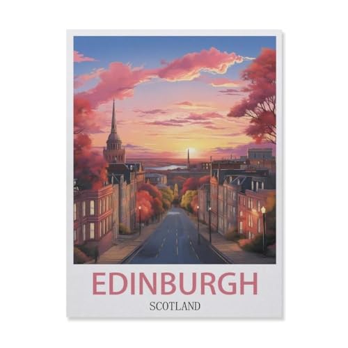 Malen Nach Zahlen Erwachsene，Edinburgh Schottland，Malen Nach Zahlen Mit Pinseln und Acrylfarbe,DIY Set Basteln Erwachsene mit Pinseln und Acrylfarben für Home Decor（50x60cm）19.6x23.6 Zoll-G67 von YYNFHCBS