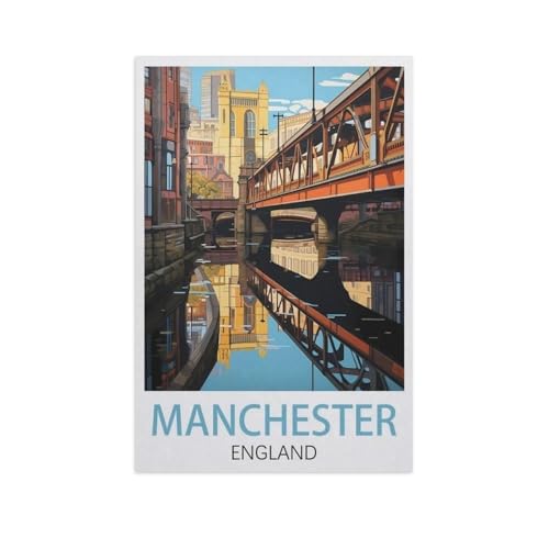 Malen Nach Zahlen Erwachsene，Manchester, England，Malen Nach Zahlen Mit Pinseln und Acrylfarbe,DIY Set Basteln Erwachsene mit Pinseln und Acrylfarben für Home Decor（40x50cm）15.7x19.6 Zoll-J27 von YYNFHCBS