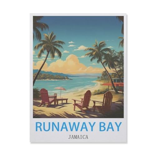 Malen Nach Zahlen Erwachsene，Runaway Bay Jamaika，Malen Nach Zahlen Mit Pinseln und Acrylfarbe,DIY Set Basteln Erwachsene mit Pinseln und Acrylfarben für Home Decor（50x60cm）19.6x23.6 Zoll-F47 von YYNFHCBS