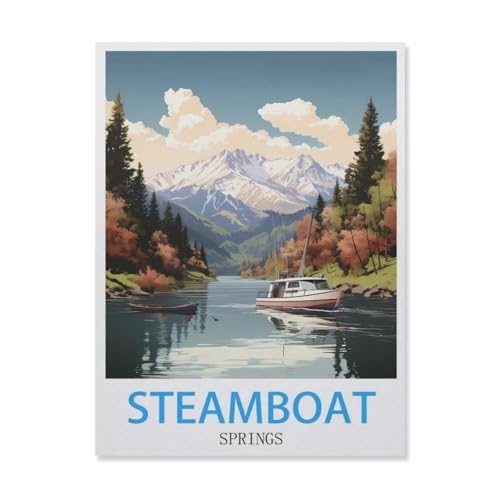 Malen Nach Zahlen Erwachsene，Steamboat Springs Colorado，Malen Nach Zahlen Mit Pinseln und Acrylfarbe,DIY Set Basteln Erwachsene mit Pinseln und Acrylfarben für Home Decor（40x50cm）15.7x19.6 Zoll-F7 von YYNFHCBS