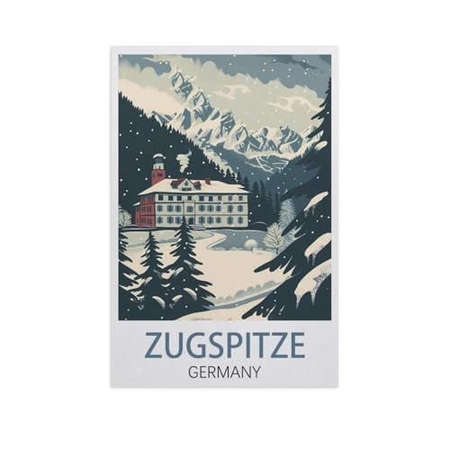 Malen Nach Zahlen Erwachsene，Zugspitze Deutschland，Malen Nach Zahlen Mit Pinseln und Acrylfarbe,DIY Set Basteln Erwachsene mit Pinseln und Acrylfarben für Home Decor（50x60cm）19.6x23.6 Zoll-J47 von YYNFHCBS