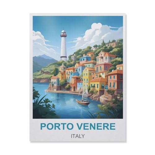 YYNFHCBS 3D DIY Diamond Painting Set，Porto Venere Italien，Runder Diamant-Kreuzstich, handgestickte Familie Wanddekoration Malerei（40 x 50 cm/15.74 x 19.68 Zoll）-D27 von YYNFHCBS