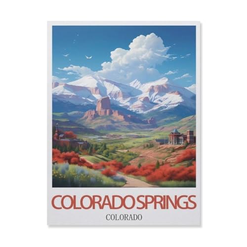 YYNFHCBS 5D DIY Diamantmalerei Kit，Colorado Springs Colorado，Kristallmosaik Vollbohrer Round Diamantmalerei Stickerei Zubehör（50 x 60 cm/19.68 x 23.62 Zoll）-G26 von YYNFHCBS