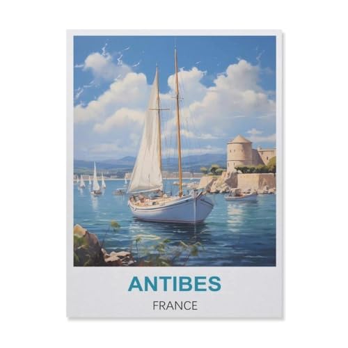 YYNFHCBS 5D DIY Diamond Painting Kit，Antibes Frankreich，Mosaik, Diamantmalerei für Erwachsene, Round Diamond Picture Home Art（50 x 60 cm/19.68 x 23.62 Zoll）-D94 von YYNFHCBS