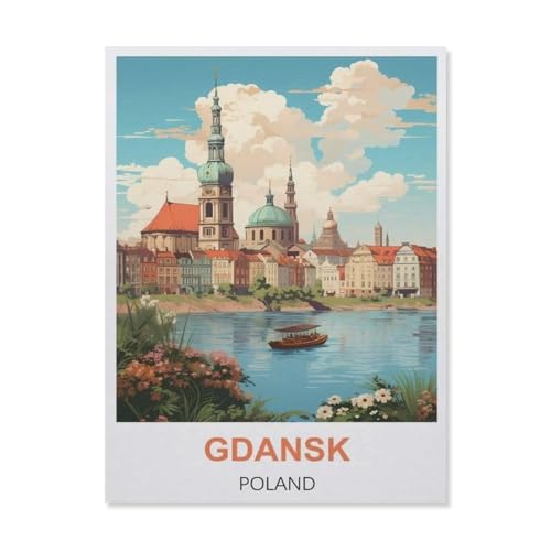 YYNFHCBS 5D DIY Diamond Painting Kit，Gdansk Polen，Mosaik, Diamantmalerei für Erwachsene, Round Diamond Picture Home Art（50 x 60 cm/19.68 x 23.62 Zoll）-B74 von YYNFHCBS