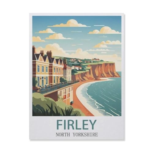 YYNFHCBS 5D DIY Diamond Painting Set，Filey North Yorkshire，Runder Diamant Kreuzstich, Mosaik Raumdekoration Malerei（40 x 50 cm/15.74 x 19.68 Zoll）-G44 von YYNFHCBS
