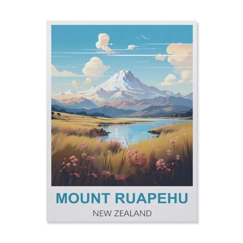 YYNFHCBS 5D DIY Diamond Painting Set，Mount Ruapehu Neuseeland，Runder Diamant Kreuzstich, Mosaik Raumdekoration Malerei（40 x 50 cm/15.74 x 19.68 Zoll）-A4 von YYNFHCBS