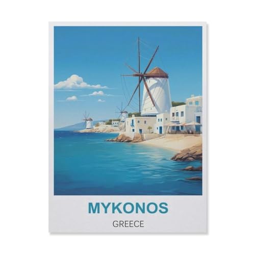 YYNFHCBS 5D DIY Diamond Painting Set，Mykonos Griechenland，Runder Diamant Kreuzstich, Mosaik Raumdekoration Malerei（40 x 50 cm/15.74 x 19.68 Zoll）-B24 von YYNFHCBS