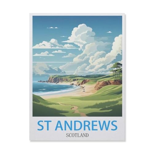YYNFHCBS 5D DIY Diamond Painting Set，St. Andrews Schottland，Runder Diamant Kreuzstich, Mosaik Raumdekoration Malerei（40 x 50 cm/15.74 x 19.68 Zoll）-F4 von YYNFHCBS