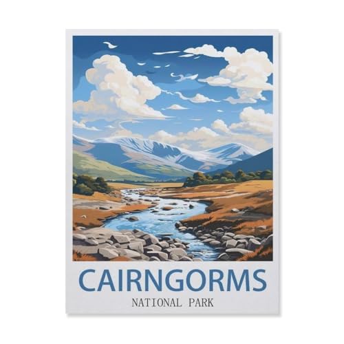 YYNFHCBS 5D Diamond Painting，Cairngorms Nationalpark，DIY-Stickerei, runder Diamant-Kreuzstich, Heimdekoration（50 x 60 cm/19.68 x 23.62 Zoll）-G59 von YYNFHCBS