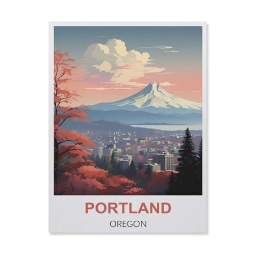 YYNFHCBS 5D Diamond Painting，Portland Oregon，DIY-Stickerei, runder Diamant-Kreuzstich, Heimdekoration（40 x 50 cm/15.74 x 19.68 Zoll）-A39 von YYNFHCBS