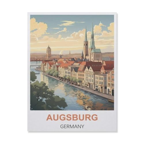 YYNFHCBS 5D diy Diamond Painting，Augsburg Deutschland，Full Round Diamantstickerei Mosaik Kreuzstichmuster Perlenstickerei Home Deco（30 x 40 cm/11.81 x 15.74 Zoll）-C49 von YYNFHCBS