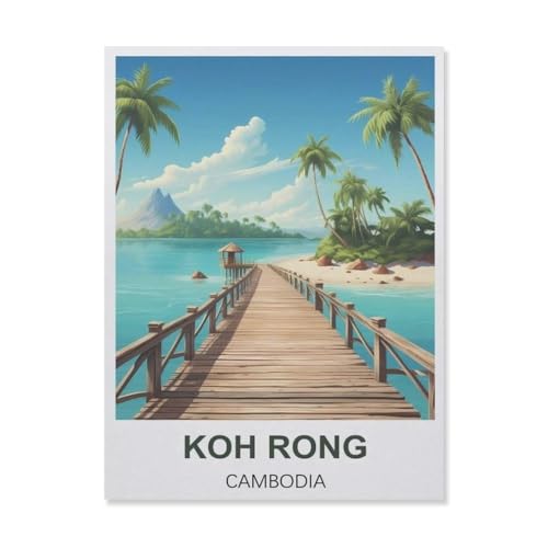 YYNFHCBS 5D diy Diamond Painting，Koh Rong Kambodscha，Full Round Diamantstickerei Mosaik Kreuzstichmuster Perlenstickerei Home Deco（40 x 50 cm/15.74 x 19.68 Zoll）-B49 von YYNFHCBS