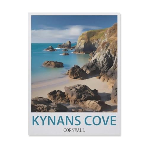 YYNFHCBS 5D diy Diamond Painting，Kynance Cove Cornwall，Full Round Diamantstickerei Mosaik Kreuzstichmuster Perlenstickerei Home Deco（50 x 60 cm/19.68 x 23.62 Zoll）-G49 von YYNFHCBS