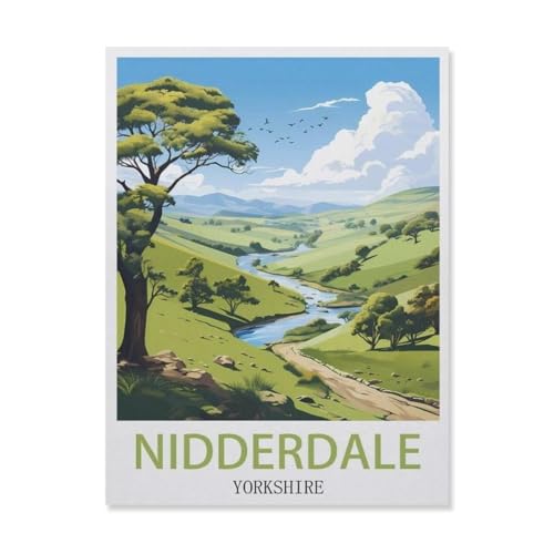 YYNFHCBS DIY 5D Diamond Painting，Nidderdale Yorkshire，Round Diamond Cross Stitch, Used for Room Decoration（30 x 40 cm/11.81 x 15.74 Zoll）-G32 von YYNFHCBS