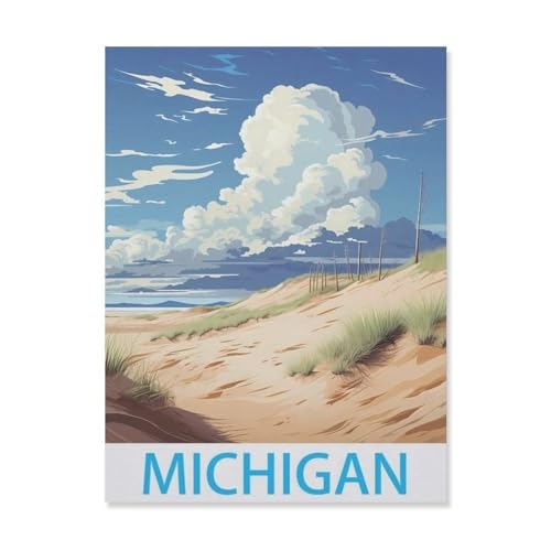 YYNFHCBS DIY 5D Diamond Painting Cross Stitch，Michigan，Round Drill Arts Diamond Embroidery Rhinestones Painting Beadwork（50 x 60 cm/19.68 x 23.62 Zoll）-C98 von YYNFHCBS