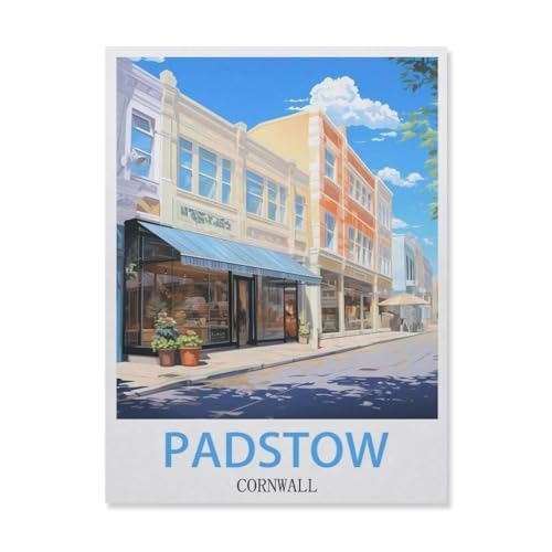 YYNFHCBS DIY 5d Diamantmalerei，Padstow Cornwall，Kreuzstich Volldiamant Kristall Strass Stickerei Bild Handwerk Handwerk Wanddekoration Geschenk（30 x 40 cm/11.81 x 15.74 Zoll）-G15 von YYNFHCBS