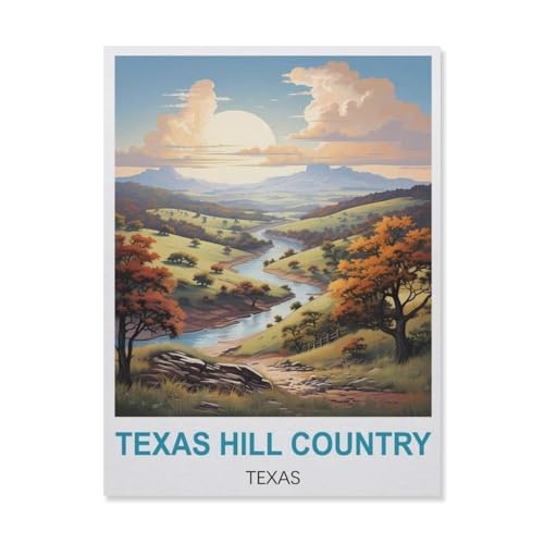 YYNFHCBS DIY 5d Diamantmalerei，Texas Hill Country Texas，Kreuzstich Volldiamant Kristall Strass Stickerei Bild Handwerk Handwerk Wanddekoration Geschenk（30 x 40 cm/11.81 x 15.74 Zoll）-D55 von YYNFHCBS