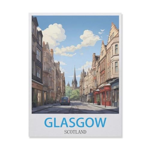 YYNFHCBS DIY 5d Diamond Malerei Kits für Erwachsene Kinder，Glasgow Schottland，Vollrunde Diamond Stickkits Cross -Stitch Kristall Strassbilder Kunsthandwerk Home Wall Decoration（50 x 60 cm）-G13 von YYNFHCBS
