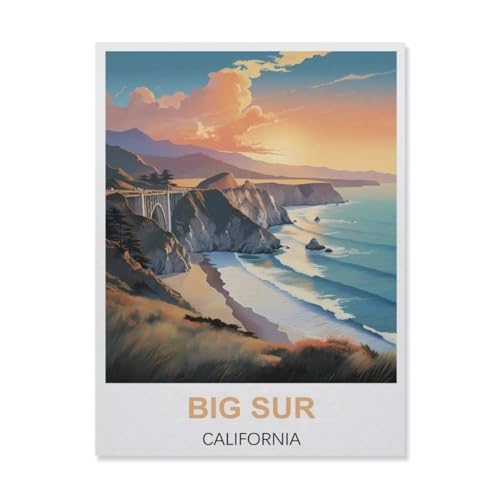 YYNFHCBS DIY Diamond Painting Set，Big Sur Kalifornien，Diamantmalerei, handgemachte Stickerei Geschenke für Erwachsene/Kinder（40 x 50 cm/15.74 x 19.68 Zoll）-B48 von YYNFHCBS