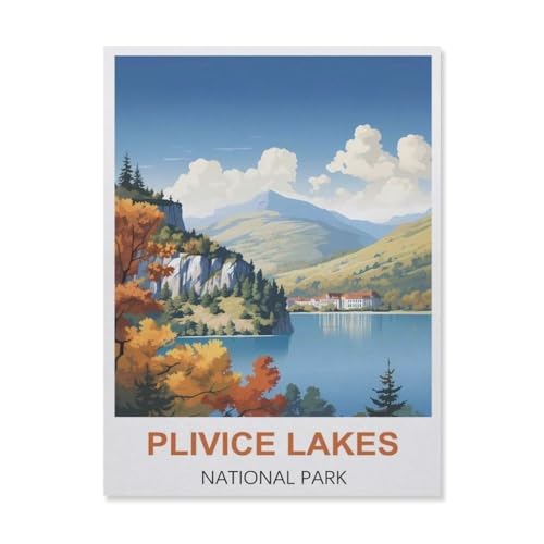 YYNFHCBS DIY Diamond Painting Set，Plitvice Seen Kroatien，Diamantmalerei, handgemachte Stickerei Geschenke für Erwachsene/Kinder（30 x 40 cm/11.81 x 15.74 Zoll）-D68 von YYNFHCBS