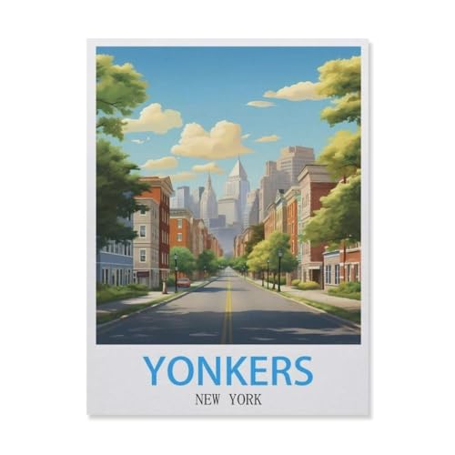 YYNFHCBS DIY Diamond Painting Set，Yonkers New York，Diamantmalerei, handgemachte Stickerei Geschenke für Erwachsene/Kinder（40 x 50 cm/15.74 x 19.68 Zoll）-D88 von YYNFHCBS